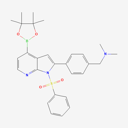 N,N-dimethyl-1-(4-(1-(phenylsulfonyl)-4-(4,4,5,5-tetramethyl-1,3,2-dioxaborolan-2-yl)-1H-pyrrolo[2,3-b]pyridin-2-yl)phenyl)methanamine
