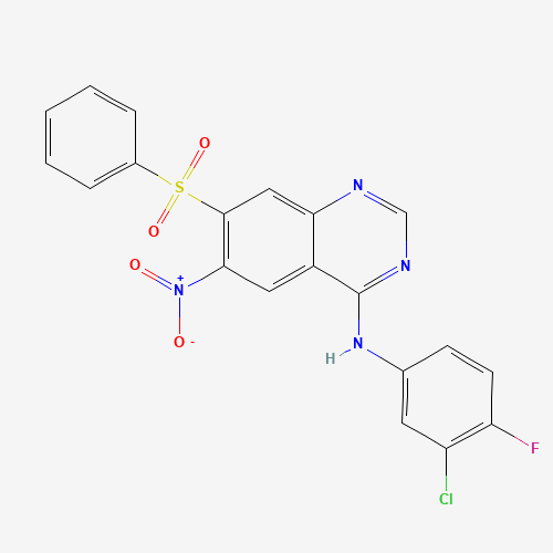 N-(3-Chloro-4-fluorophenyl)-6-nitro-7-(phenylsulfonyl)quinazolin-4-amine