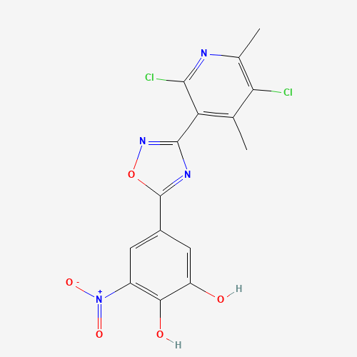 5-(3-(2,5-Dichloro-4,6-dimethylpyridin-3-yl)-1,2,4-oxadiazol-5-yl)-3-nitrobenzene-1,2-diol