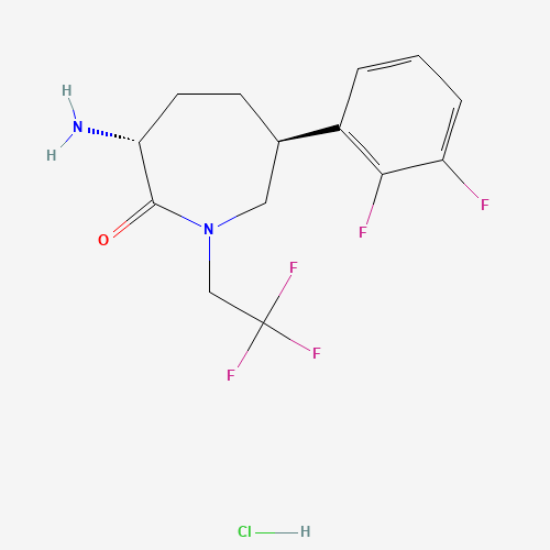 (3R,6S)-3-Amino-6-(2,3-difluorophenyl)-1-(2,2,2-trifluoroethyl)azepan-2-one hydrochloride