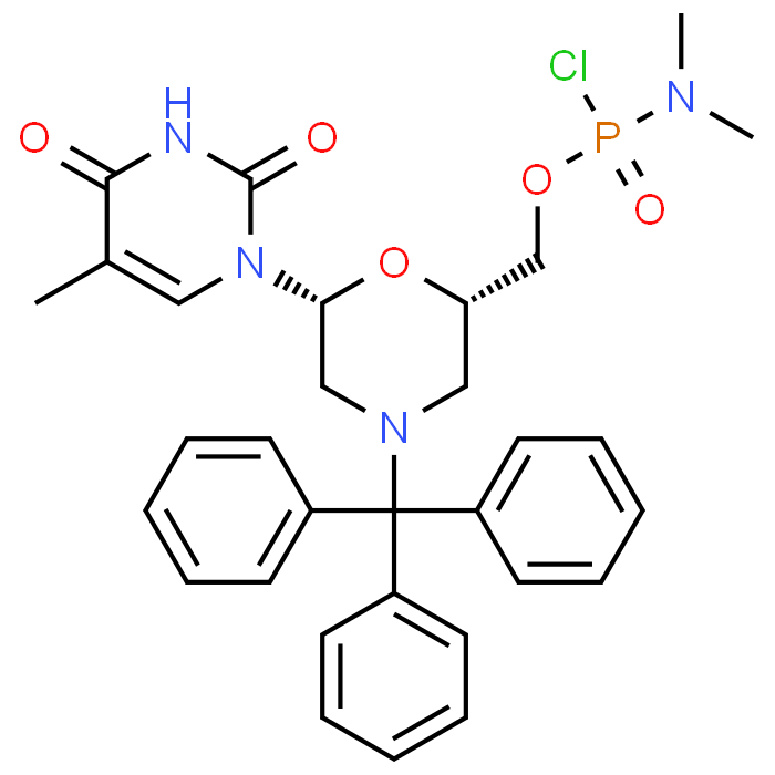 ((2S,6R)-6-(5-Methyl-2,4-dioxo-3,4-dihydropyrimidin-1(2H)-yl)-4-tritylmorpholin-2-yl)methyl dimethylphosphoramidochloridate