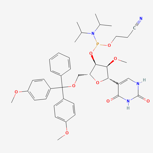 (2R,3R,4S,5S)-2-((Bis(4-methoxyphenyl)(phenyl)methoxy)methyl)-5-(2,4-dioxo-1,2,3,4-tetrahydropyrimidin-5-yl)-4-methoxytetrahydrofuran-3-yl (2-cyanoethyl) diisopropylphosphoramidite