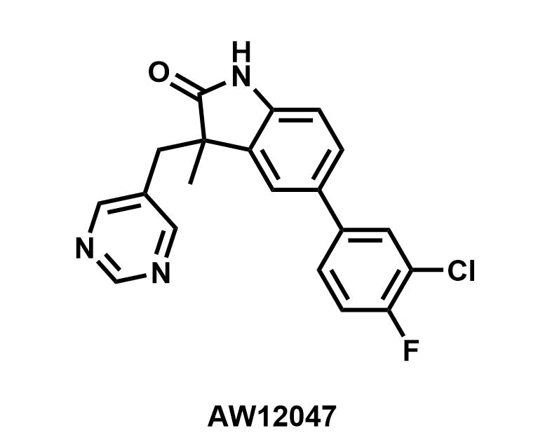 5-(3-Chloro-4-fluorophenyl)-3-methyl-3-(pyrimidin-5-ylmethyl)indolin-2-one