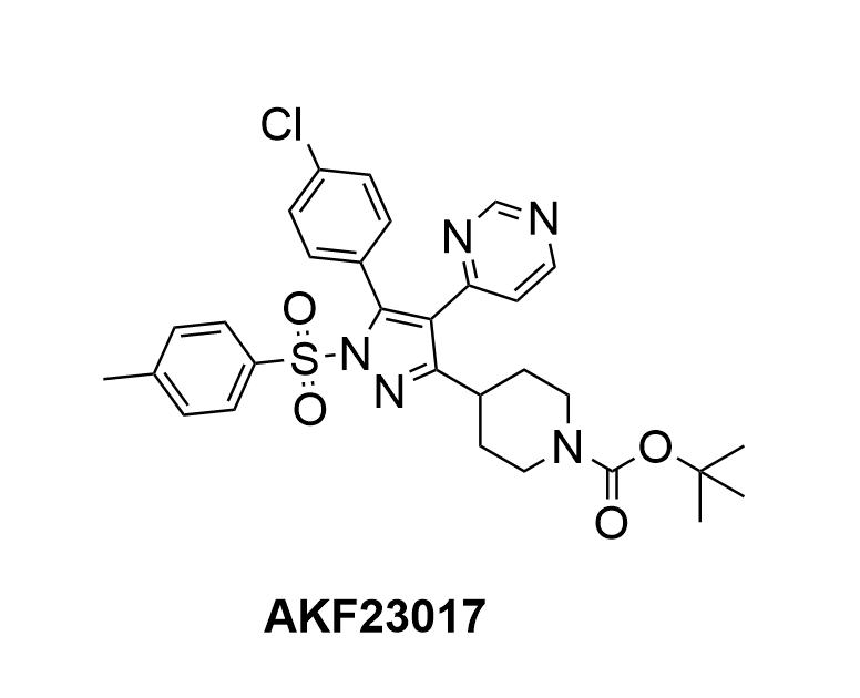 tert-butyl 4-(5-(4-chlorophenyl)-4-(pyrimidin-4-yl)-1-tosyl-1H-pyrazol-3-yl)piperidine-1-carboxylate